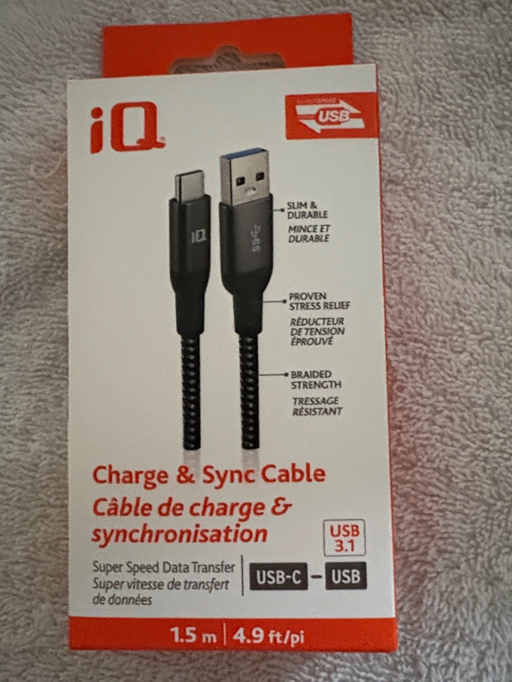 Black USB-C to USB Charge & Sync Cable - 1.5 m
